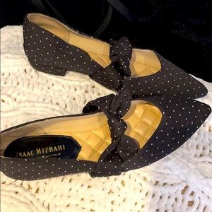 Isaac Mizrahi blk polka dot Melanie soft flats 8